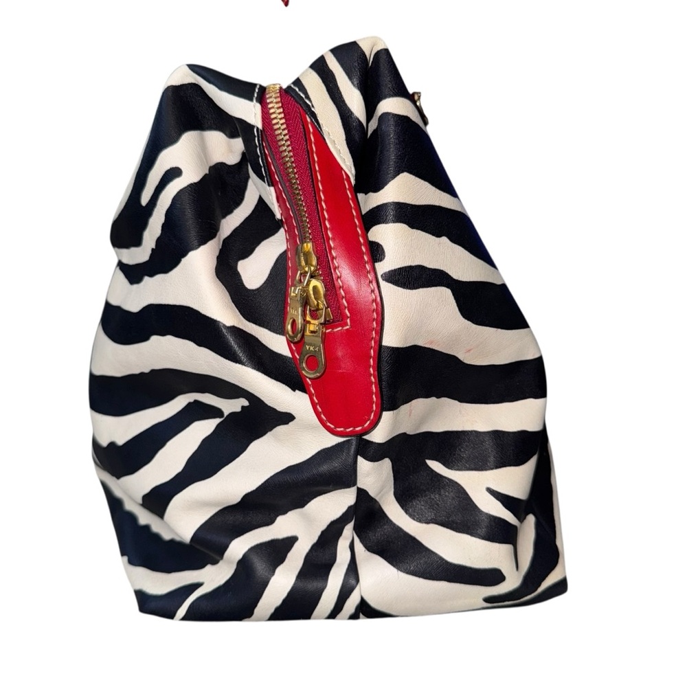 Zebra Print Statement Lockable Red Leather Trim S… - image 4